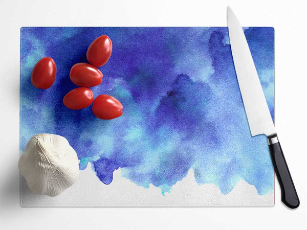 As The Clouds Come I Glass Chopping Board