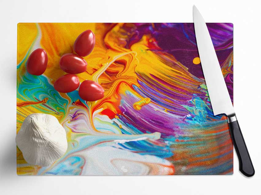 Liquid Splash Glass Chopping Board