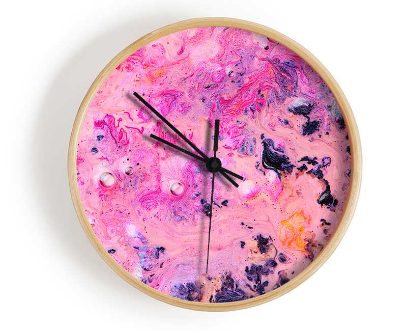 Pink Bubble Liquid Clock - Wallart-Direct UK