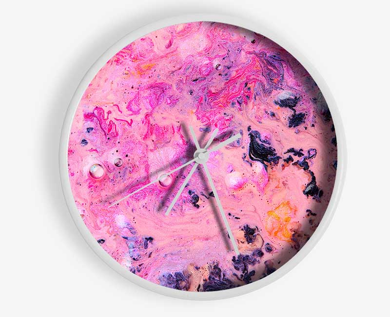 Pink Bubble Liquid Clock - Wallart-Direct UK