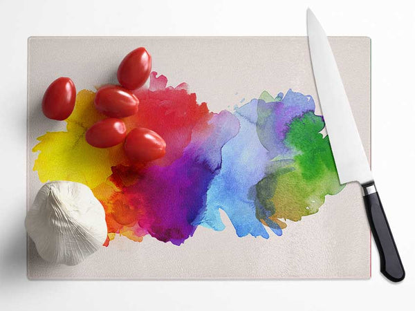 Rainbow Explosion Glass Chopping Board