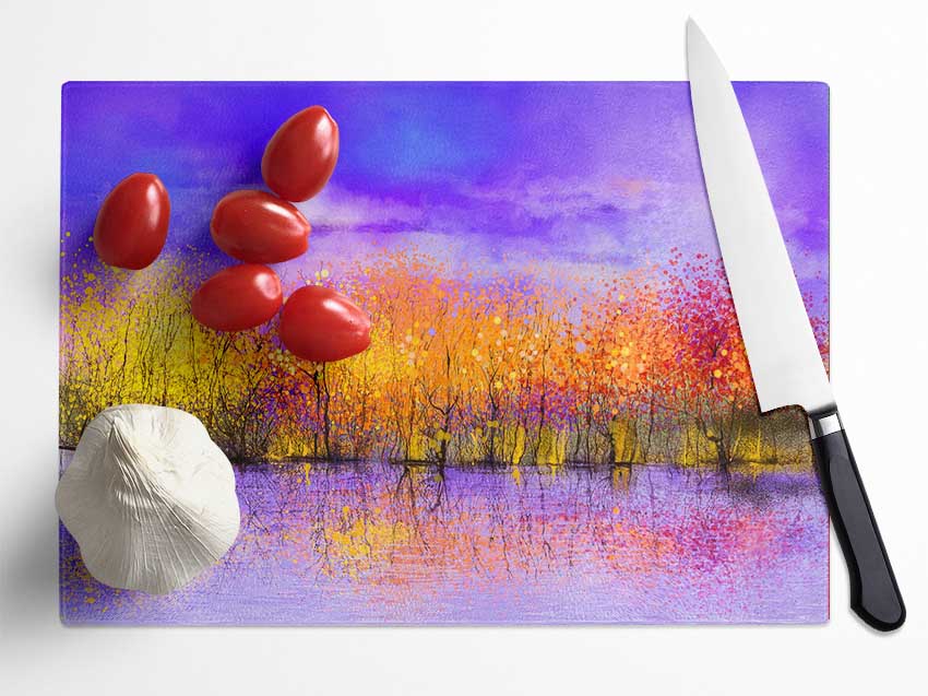 Magical Trees Glass Chopping Board