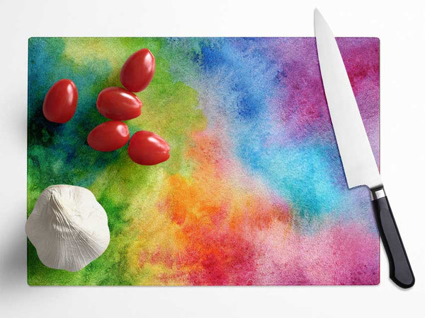 Powder Rainbow Glass Chopping Board