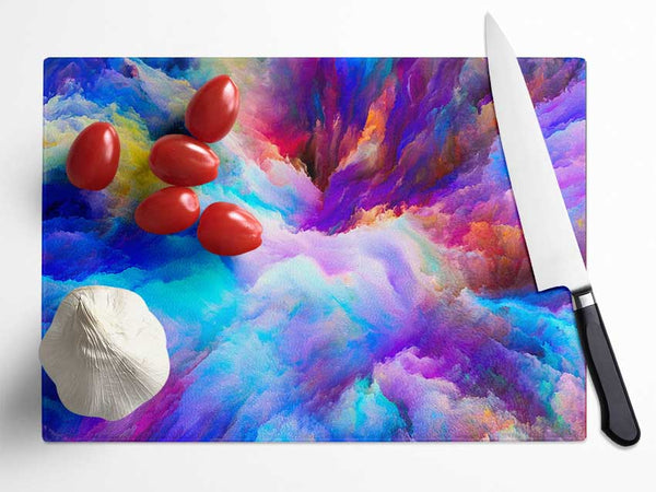 Clouds Of Power Glass Chopping Board