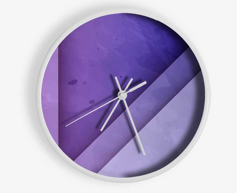 Purple Triangle Clock - Wallart-Direct UK