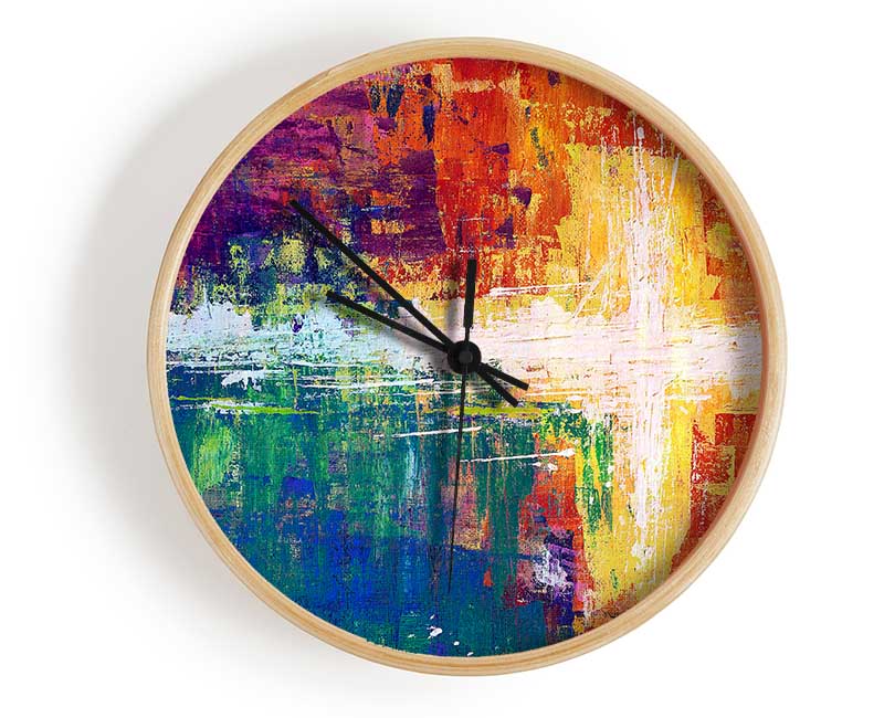 Rainbow Cross Clock - Wallart-Direct UK