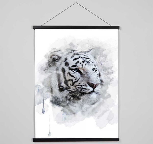 White Tiger Blue Eyes Hanging Poster - Wallart-Direct UK