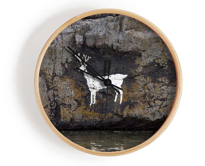 Cave Man Deer Clock - Wallart-Direct UK