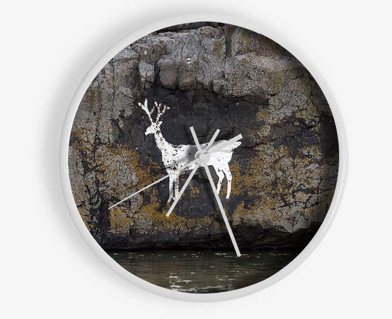 Cave Man Deer Clock - Wallart-Direct UK