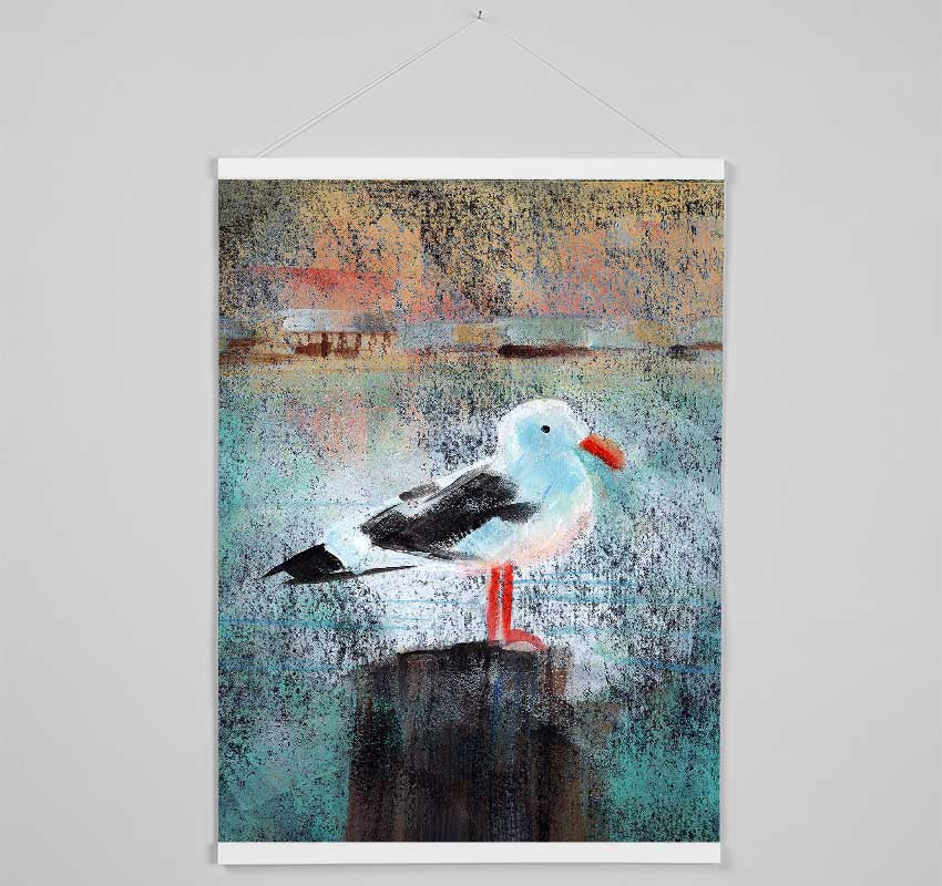 Seagull Perch Hanging Poster - Wallart-Direct UK