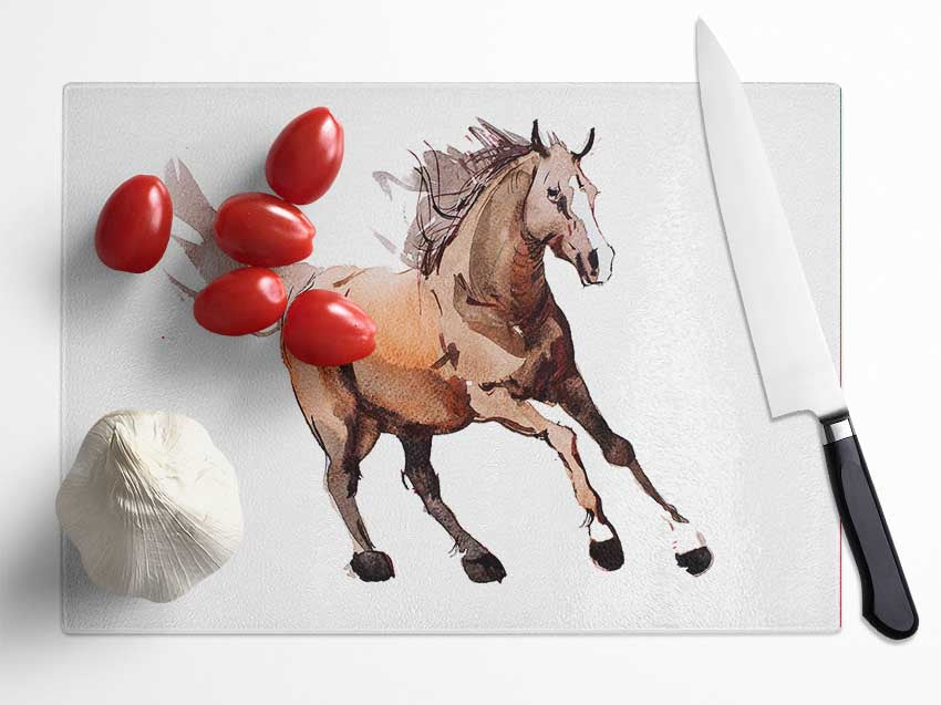 Running Horse Glass Chopping Board