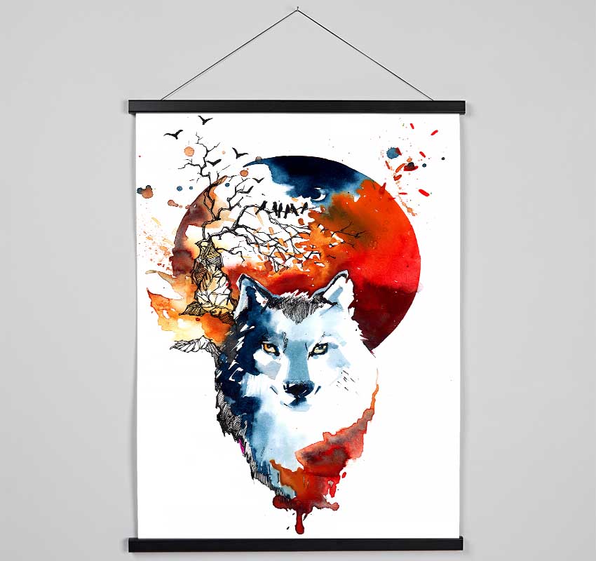 Wolf Sun Hanging Poster - Wallart-Direct UK