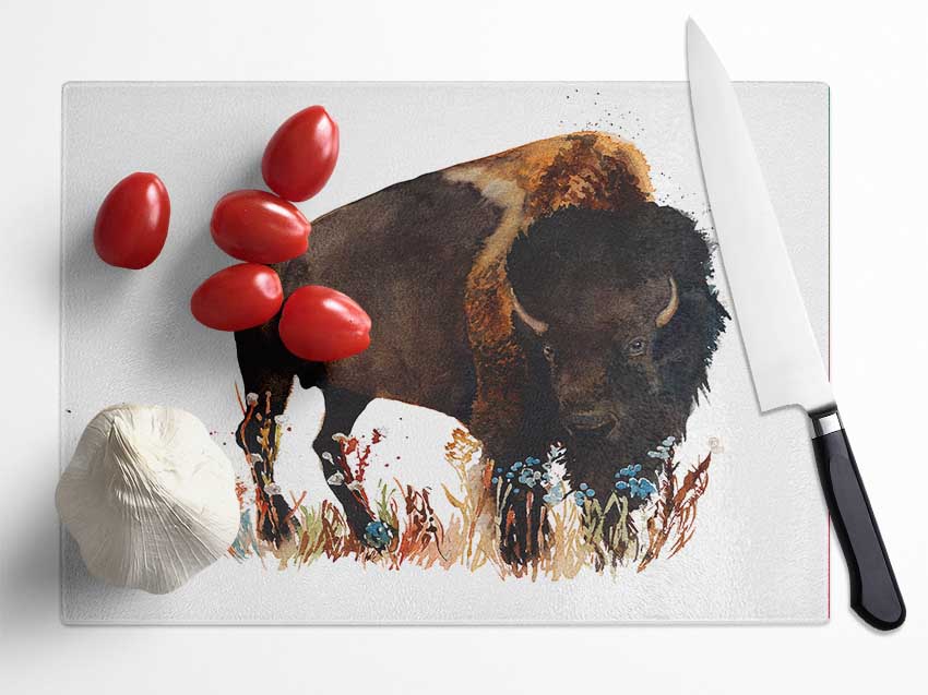 Bison Love Glass Chopping Board