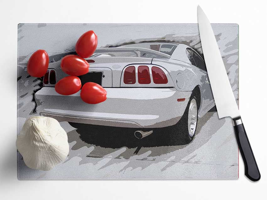 Retro Twin Turbo Glass Chopping Board