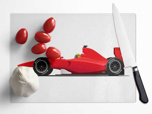 Ready For The Race Glass Chopping Board