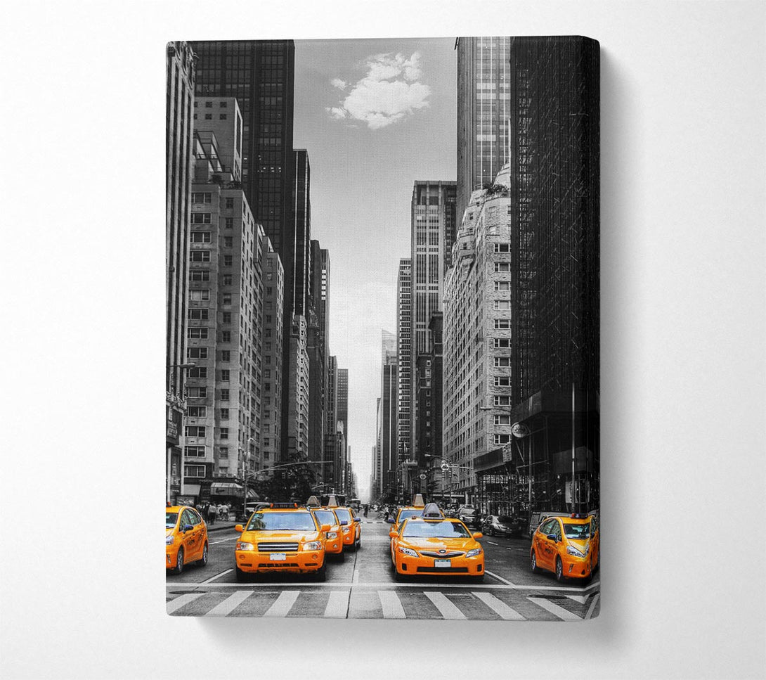 Picture of Yellow Cabs In New York 3 Canvas Print Wall Art