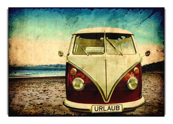 VW Camper Van At The Beach