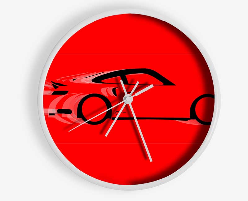 Red Porsche Blur Clock - Wallart-Direct UK