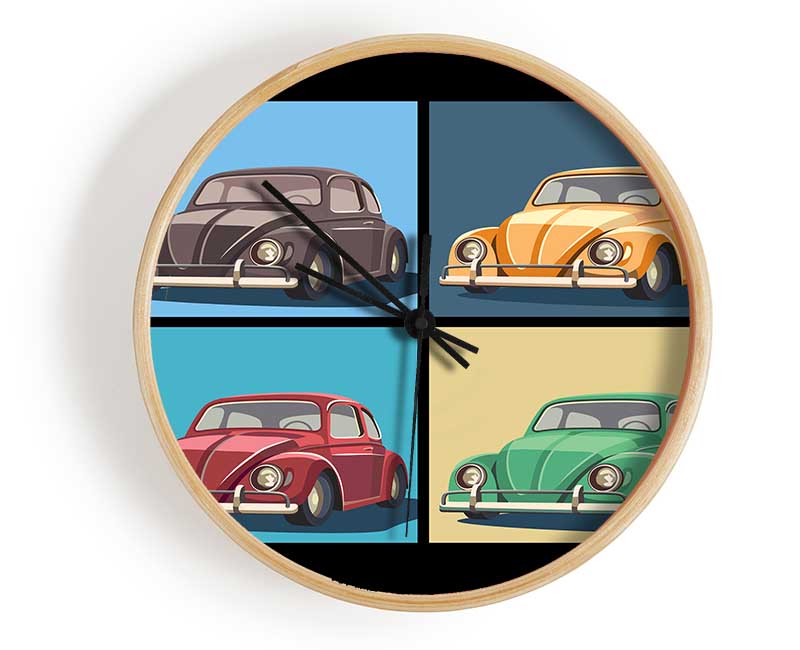 VW Beetle Pop Art Clock - Wallart-Direct UK