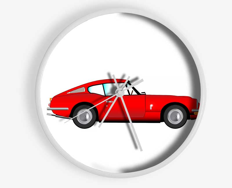 Red EType Jaguar Clock - Wallart-Direct UK