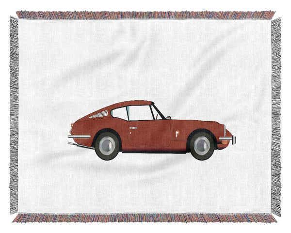 Red EType Jaguar Woven Blanket