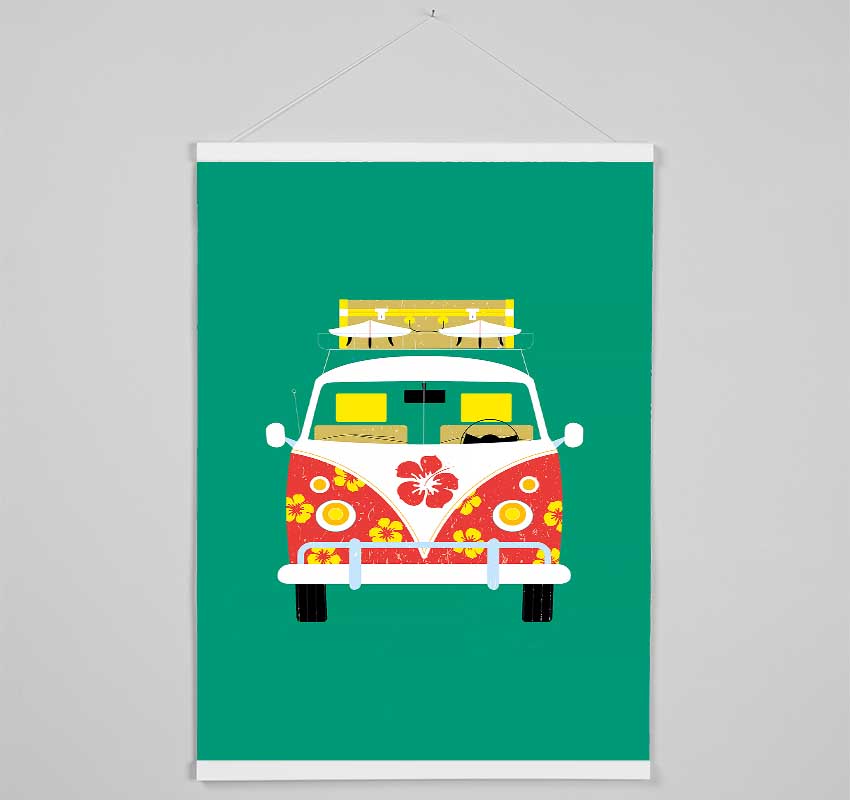 VW Camper Van Holiday Time Hanging Poster - Wallart-Direct UK