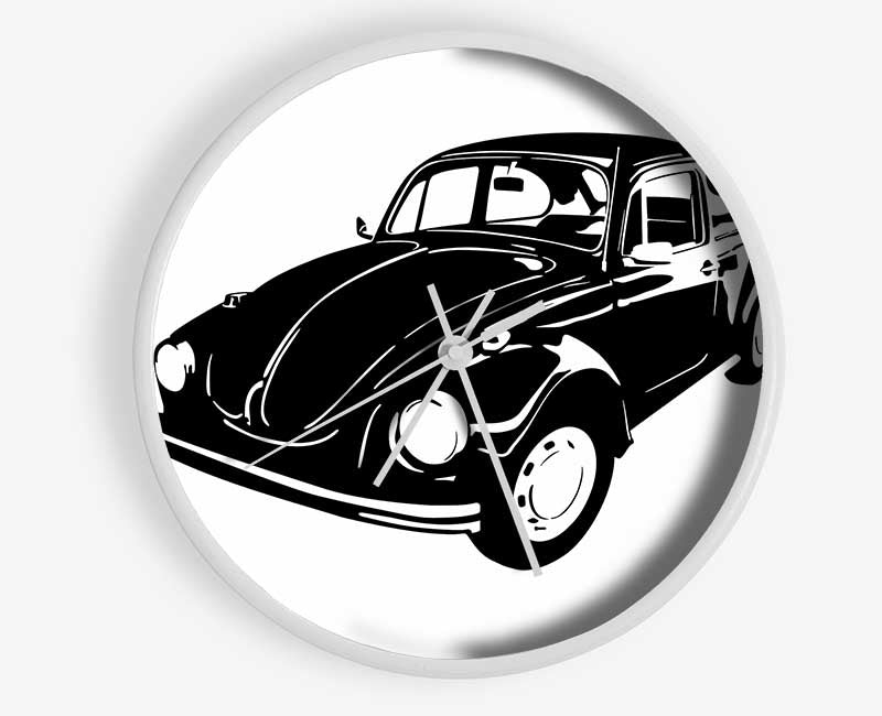 VW Beetle Black Clock - Wallart-Direct UK