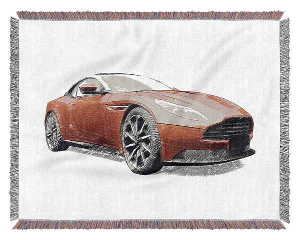 Maserati Red Drawing Woven Blanket