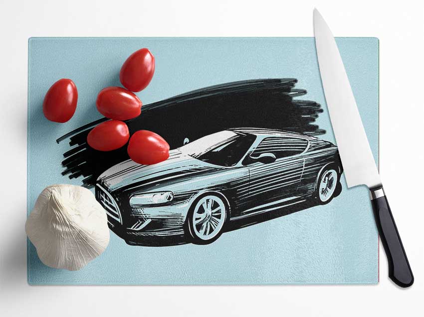 Aston Martin Blues Glass Chopping Board