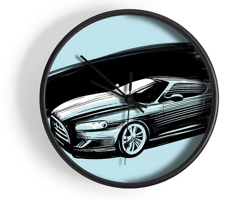 Aston Martin Blues Clock - Wallart-Direct UK