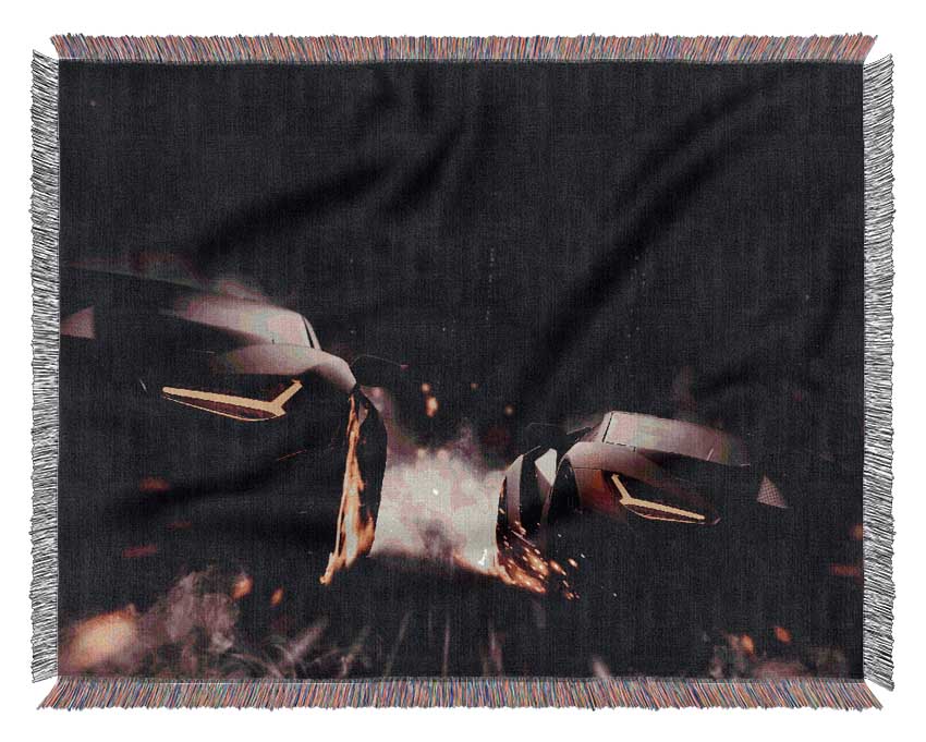 Blazing Wheel Drag Race Woven Blanket