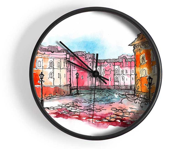 Cobbled Streets 1 Clock - Wallart-Direct UK