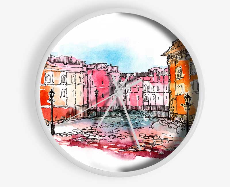 Cobbled Streets 1 Clock - Wallart-Direct UK