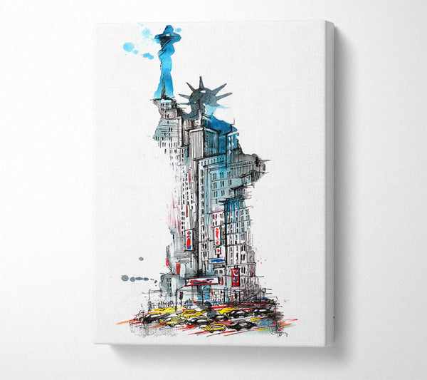 Picture of The Big Apple In The Statue Of Liberty Canvas Print Wall Art