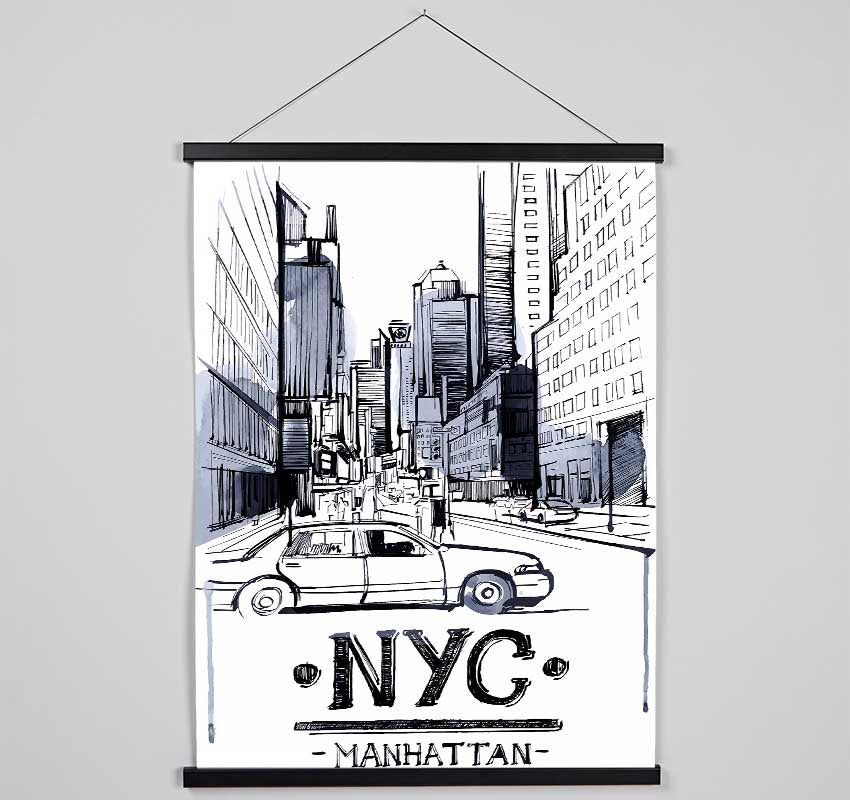 NYC Manhattan Hanging Poster - Wallart-Direct UK