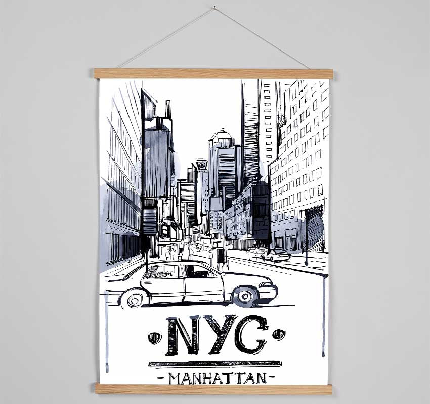 NYC Manhattan Hanging Poster - Wallart-Direct UK