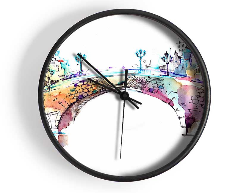 Colourful Bridge Clock - Wallart-Direct UK