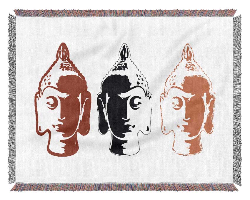 Buddha Heads Woven Blanket