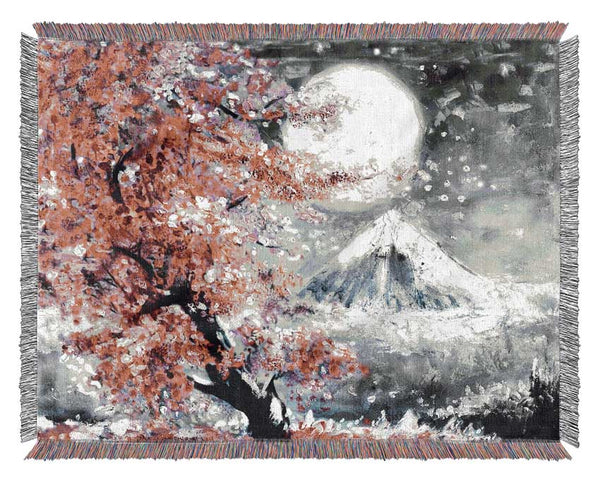 Winter Mountain Tree Woven Blanket