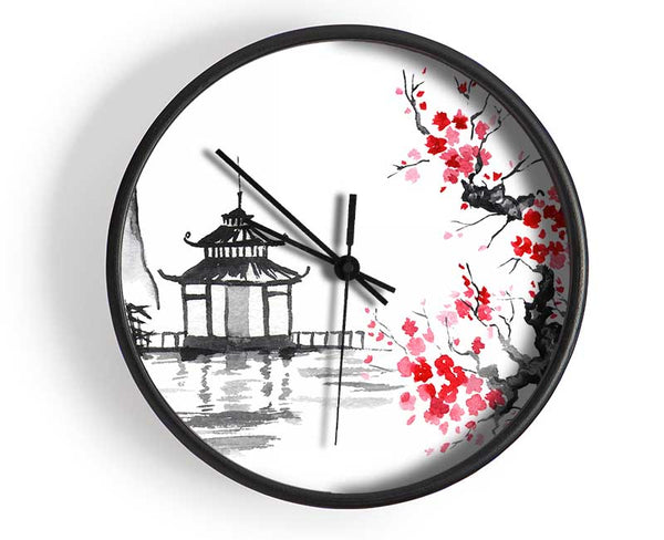 Cherry Blossom Monument Clock - Wallart-Direct UK