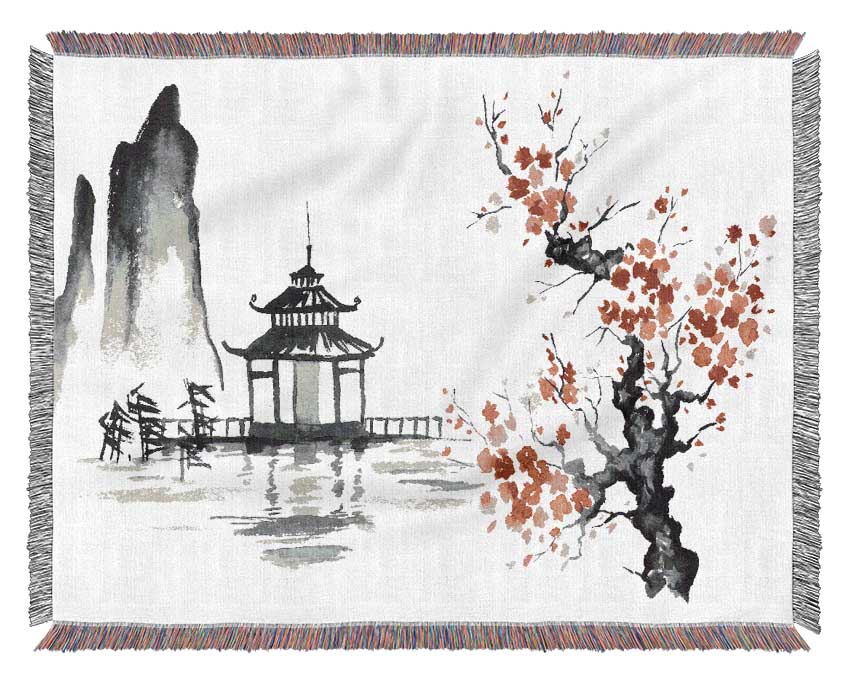 Cherry Blossom Monument Woven Blanket