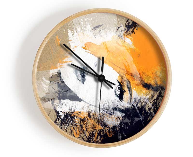 Orange Beauty Clock - Wallart-Direct UK