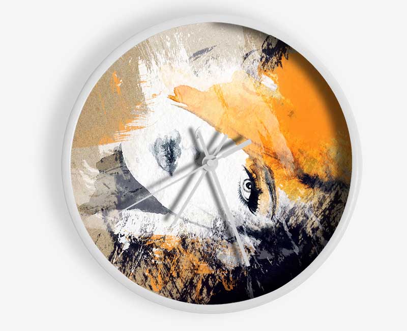 Orange Beauty Clock - Wallart-Direct UK