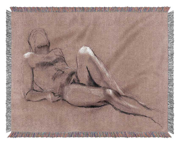 Drawing Of The Male Woven Blanket