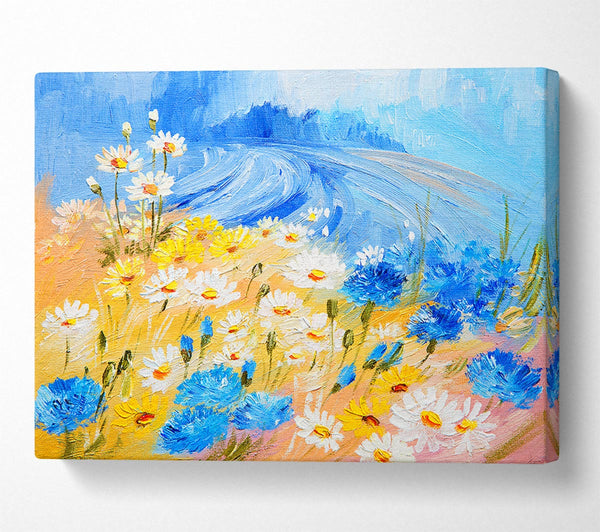 Picture of Daisy Yellow Blues Canvas Print Wall Art