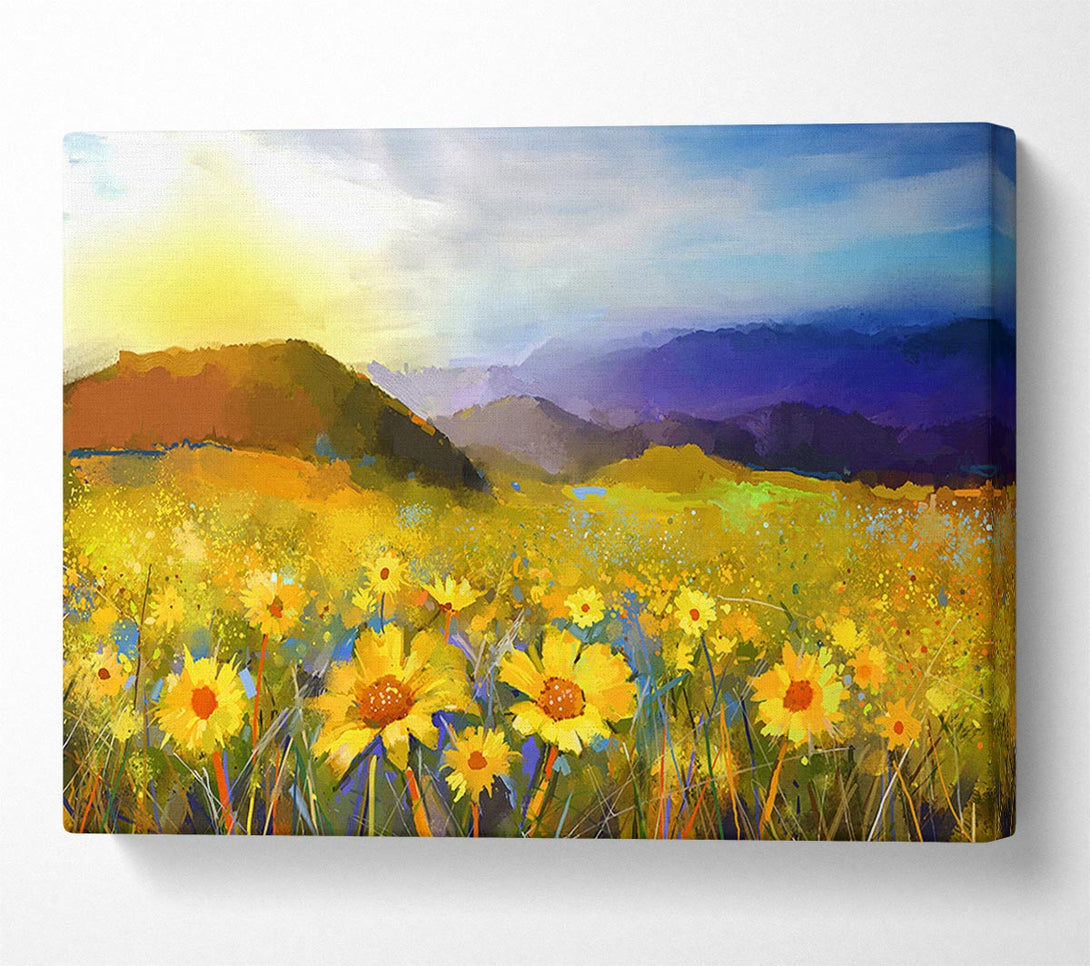 Picture of Yellow Mountain Sunrise Canvas Print Wall Art