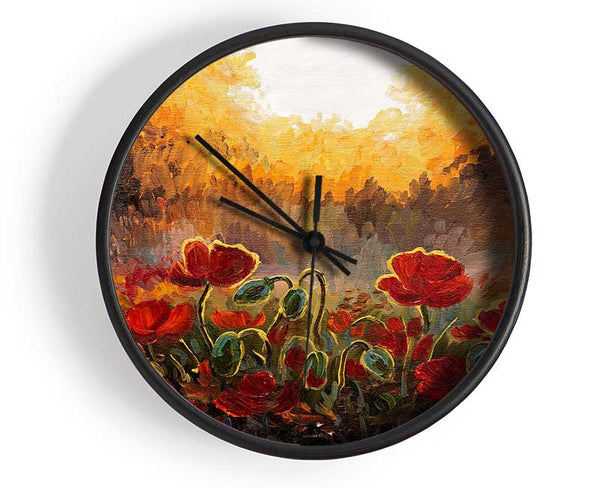 Poppies Finding The Sun Clock - Wallart-Direct UK