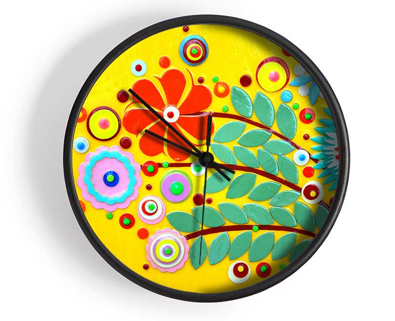 Circus Flowers Clock - Wallart-Direct UK