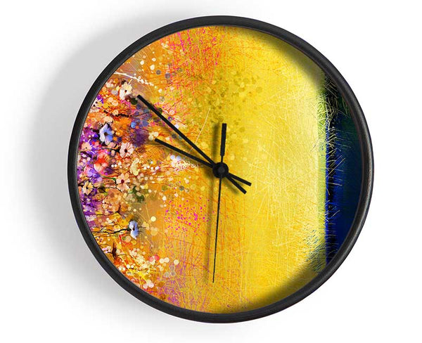 Wild Flower Wheatfield Clock - Wallart-Direct UK