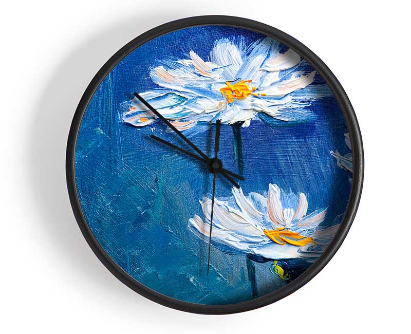 Daisy Midnight Blues Clock - Wallart-Direct UK